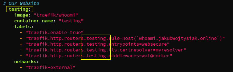 Example Traefik configuration 